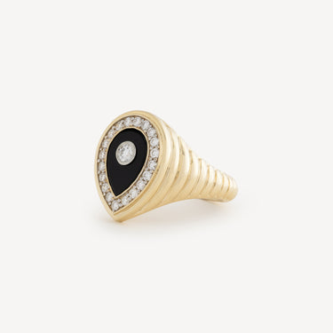 Diamond Drop Onyx ring