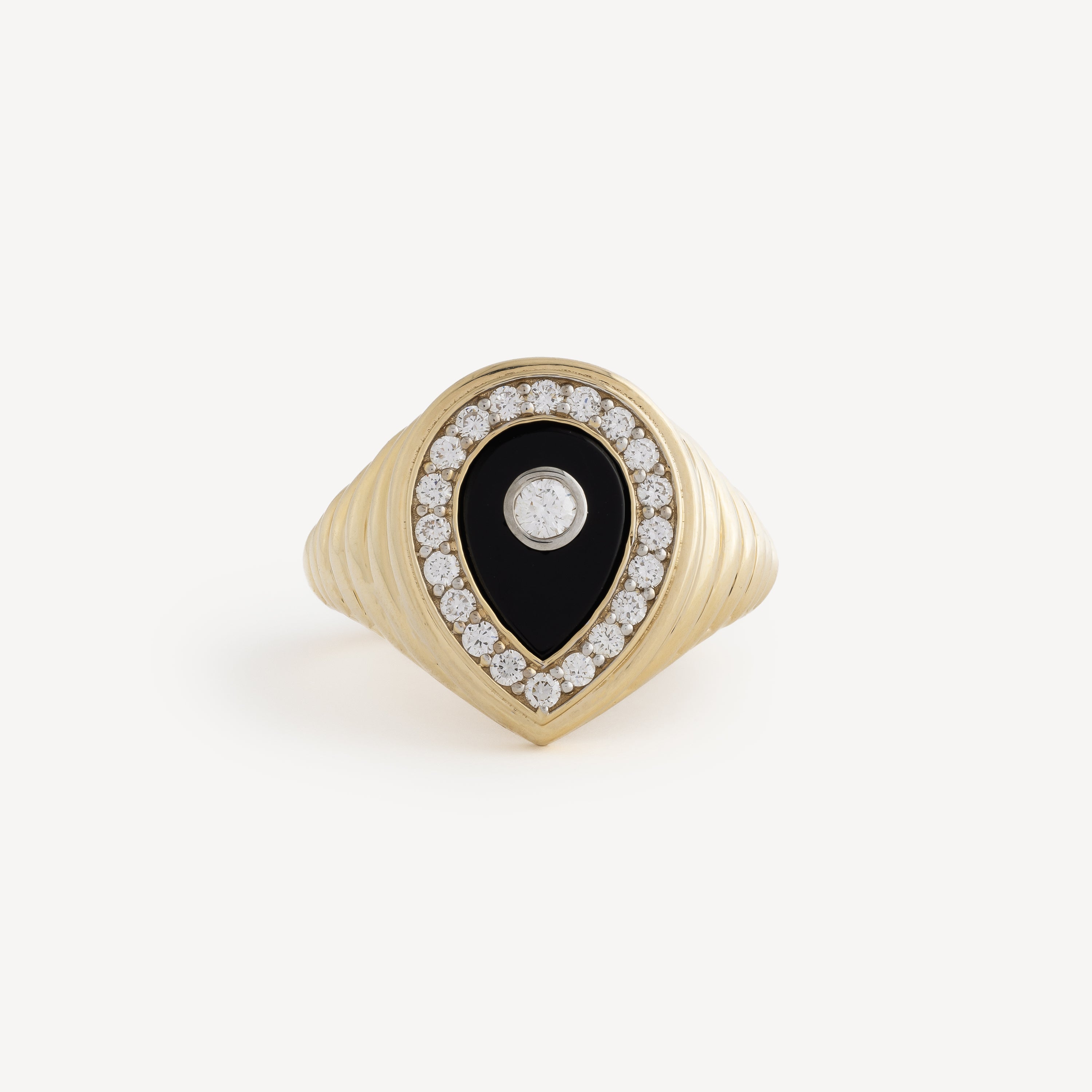 Diamond Drop Onyx ring