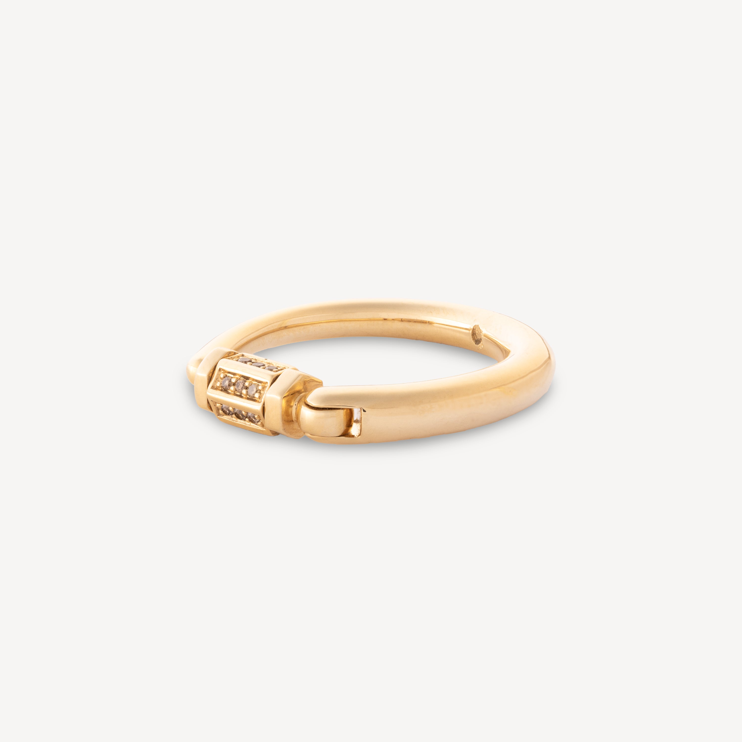 Mine Vis Hexagon Ring Paved with Diamonds Yellow Gold