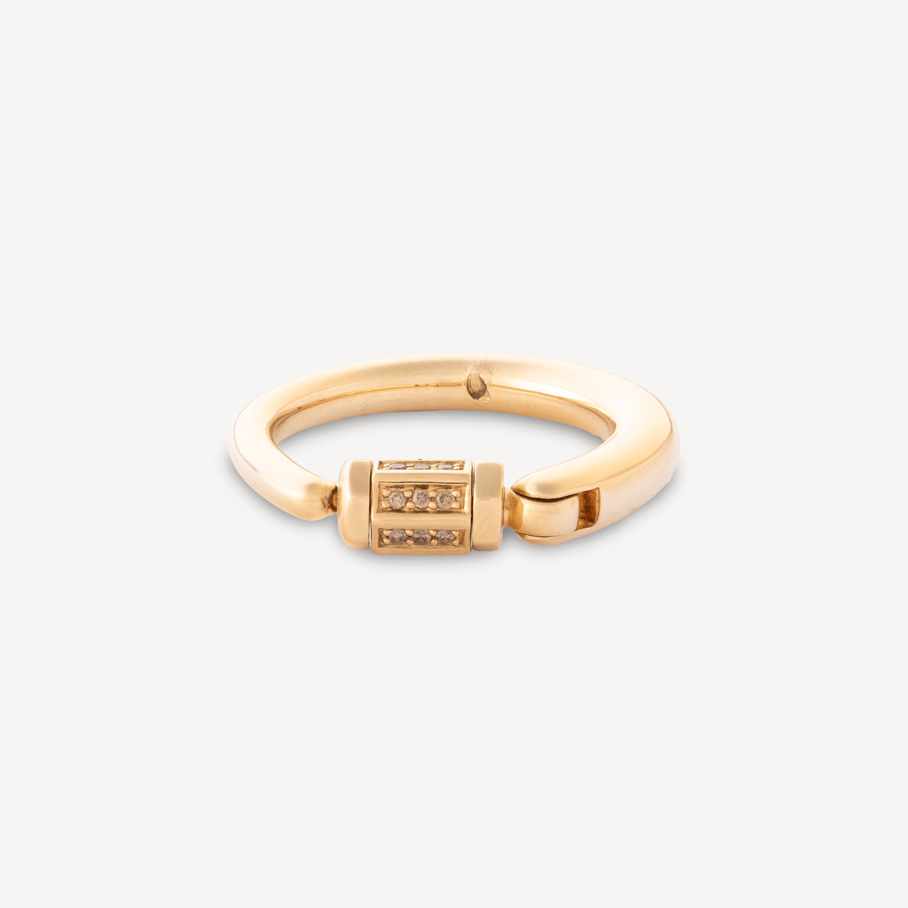 Mine Vis Hexagon Ring Paved with Diamonds Yellow Gold