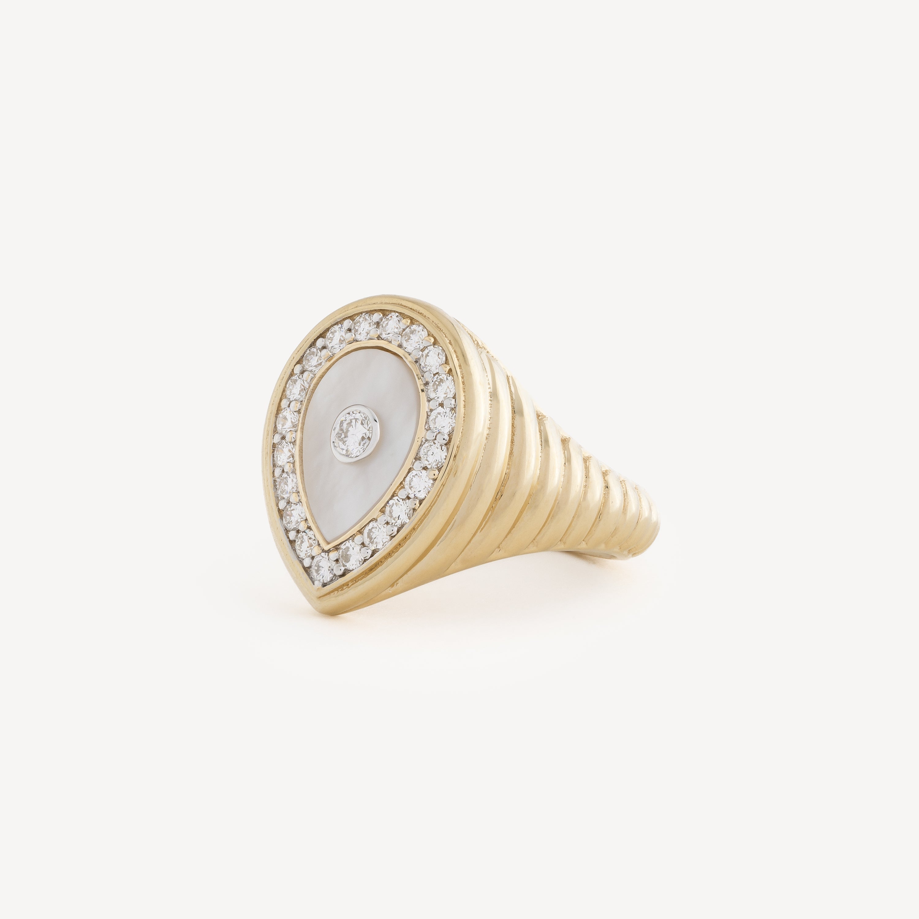 Ring Drop Pearl Diamonds Large