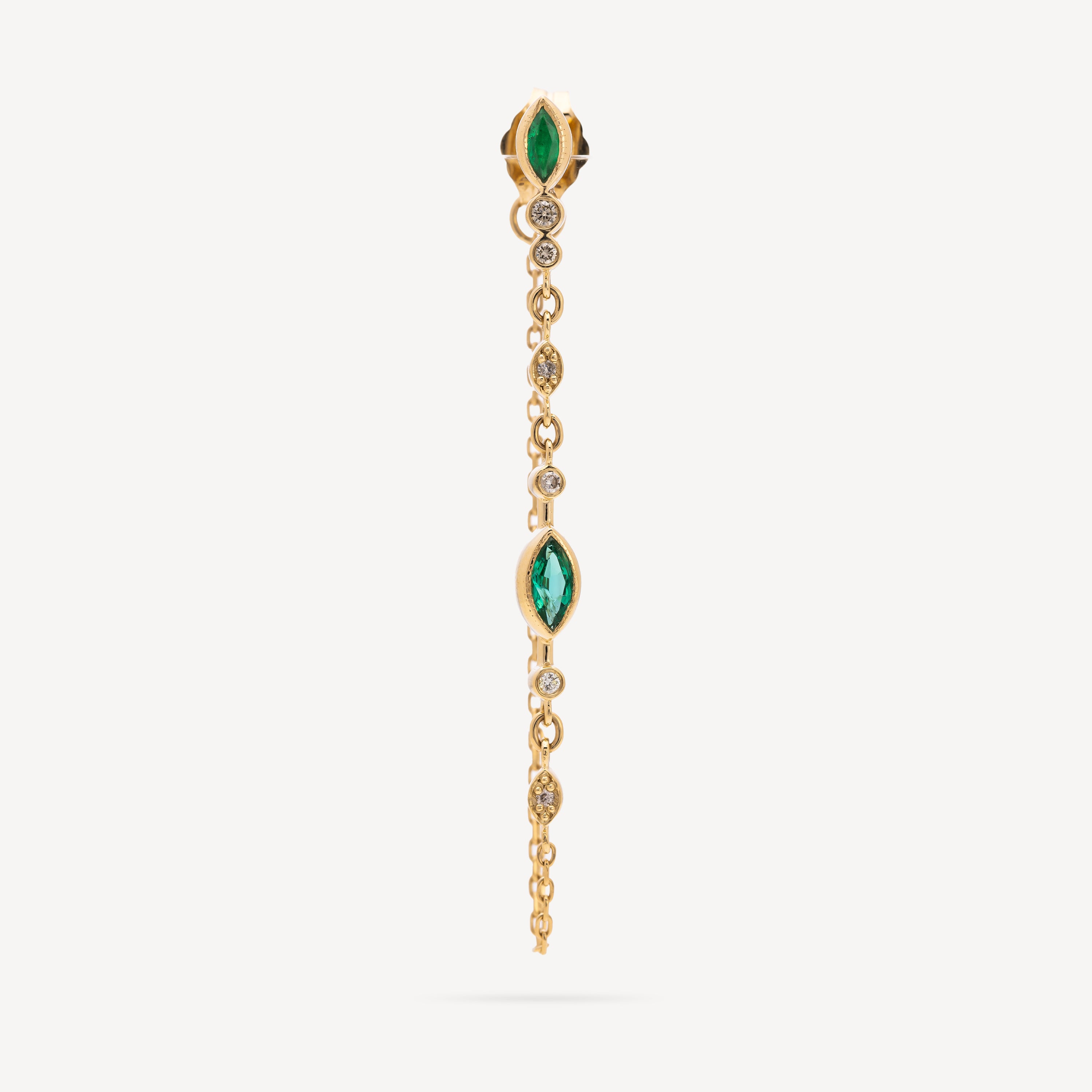 Earring Eyes Marquise Emerald Diamond