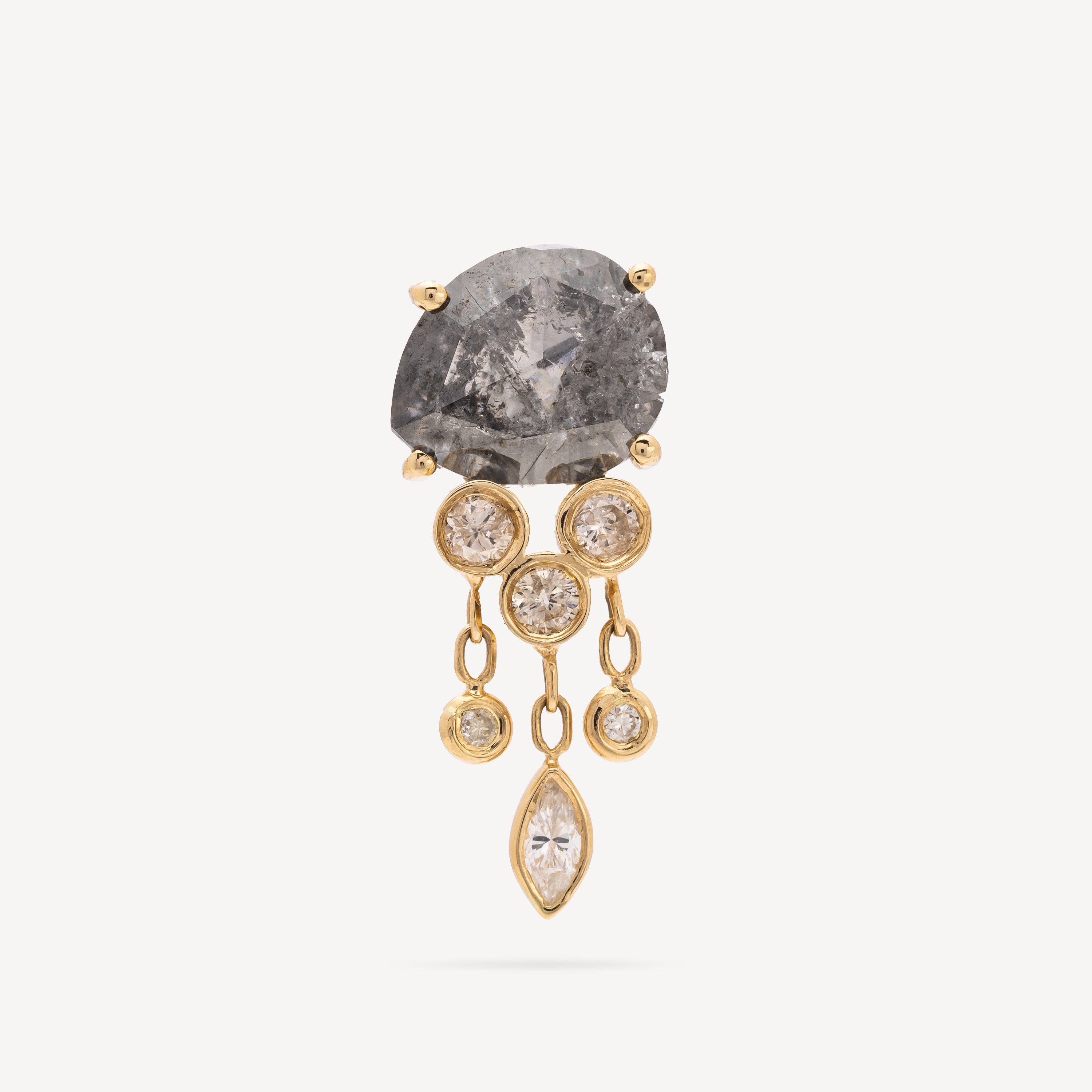 Earrings Rosecut Jellyfish Yellow Gold Diamond