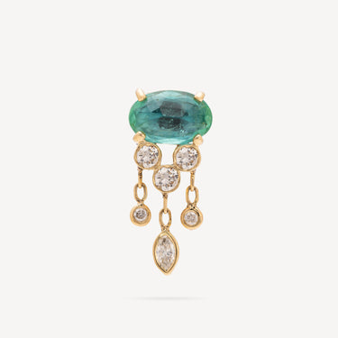 Jellyfish Emerald Diamond Earrings