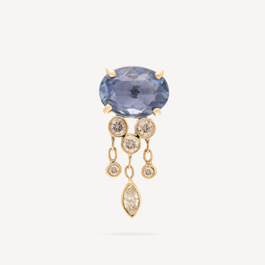 Earrings Jellyfish Blue Sapphire Diamond