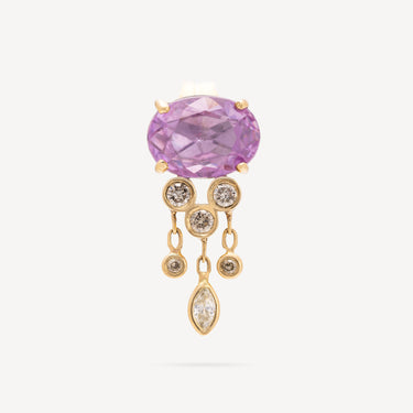 Earrings Jelly Fish Pink Sapphire Diamond