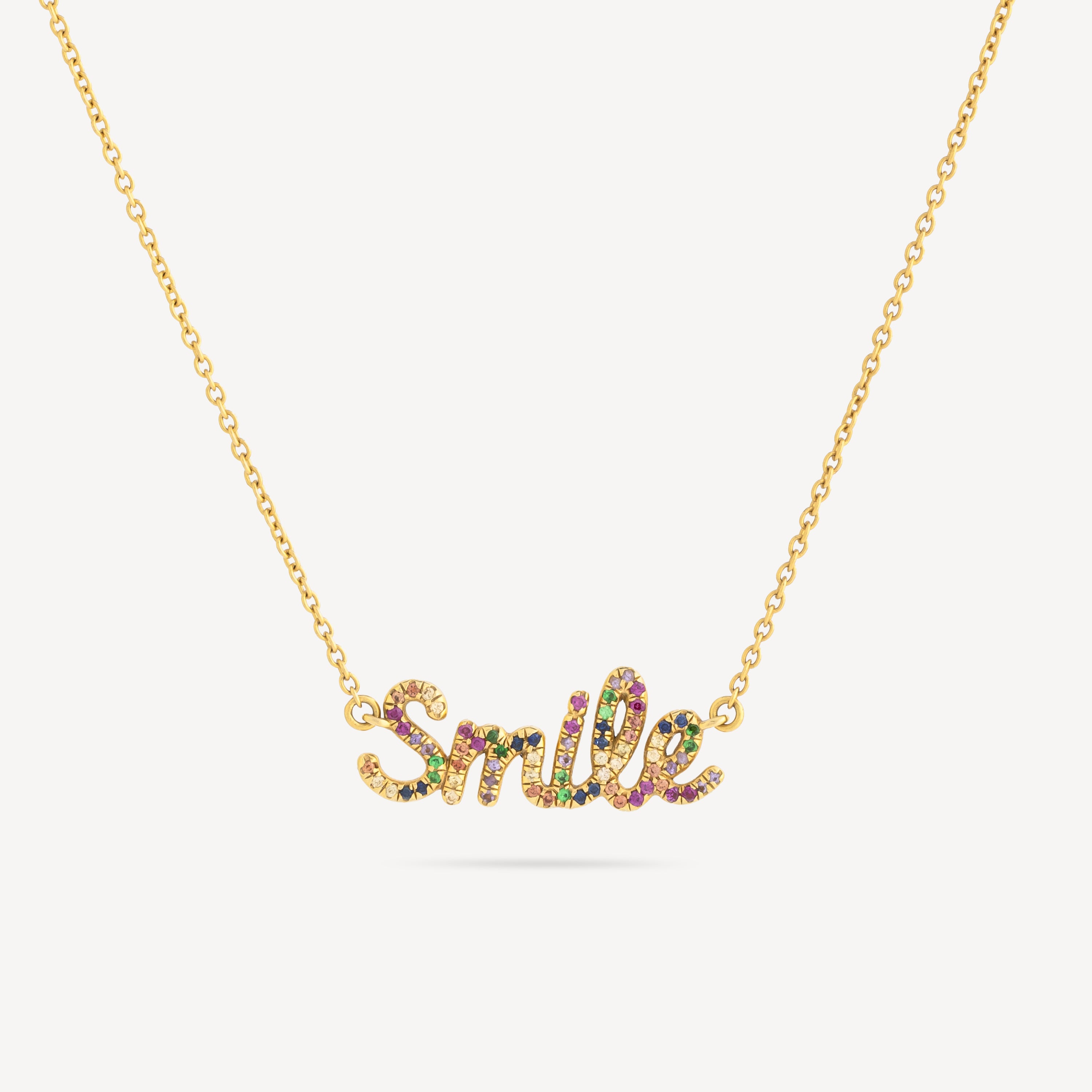 Smile yellow gold necklace