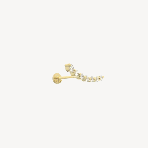 Piercing Stud Gradient 7 Invisible Diamonds Yellow Gold