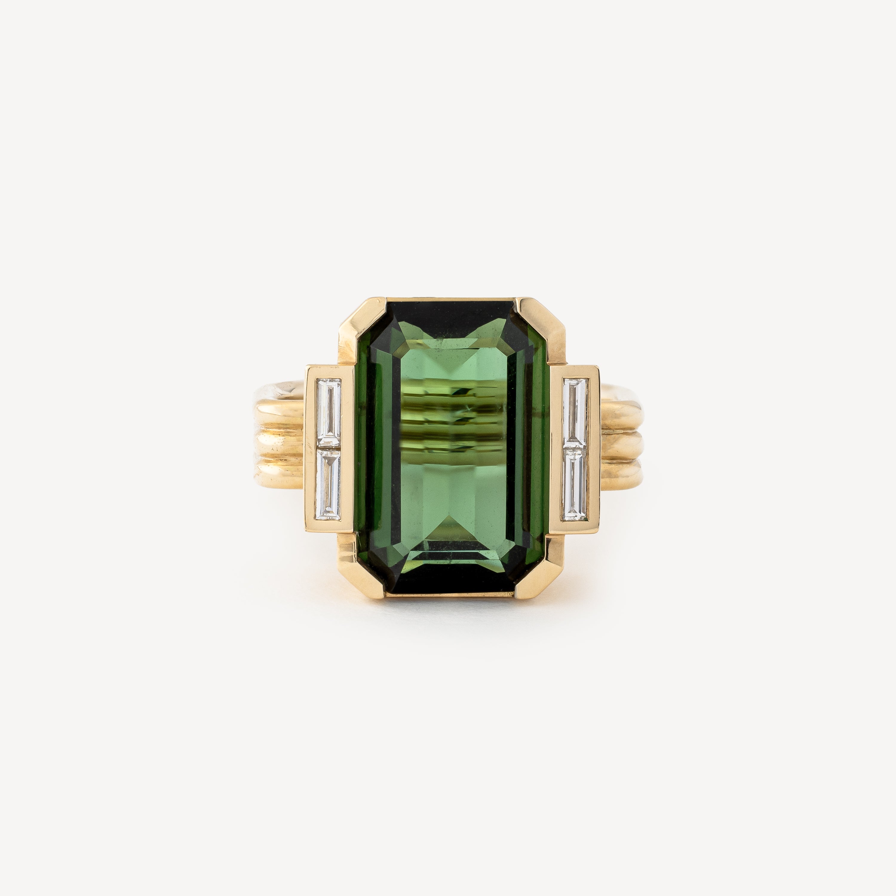 Green Tourmaline Pompidou Ring