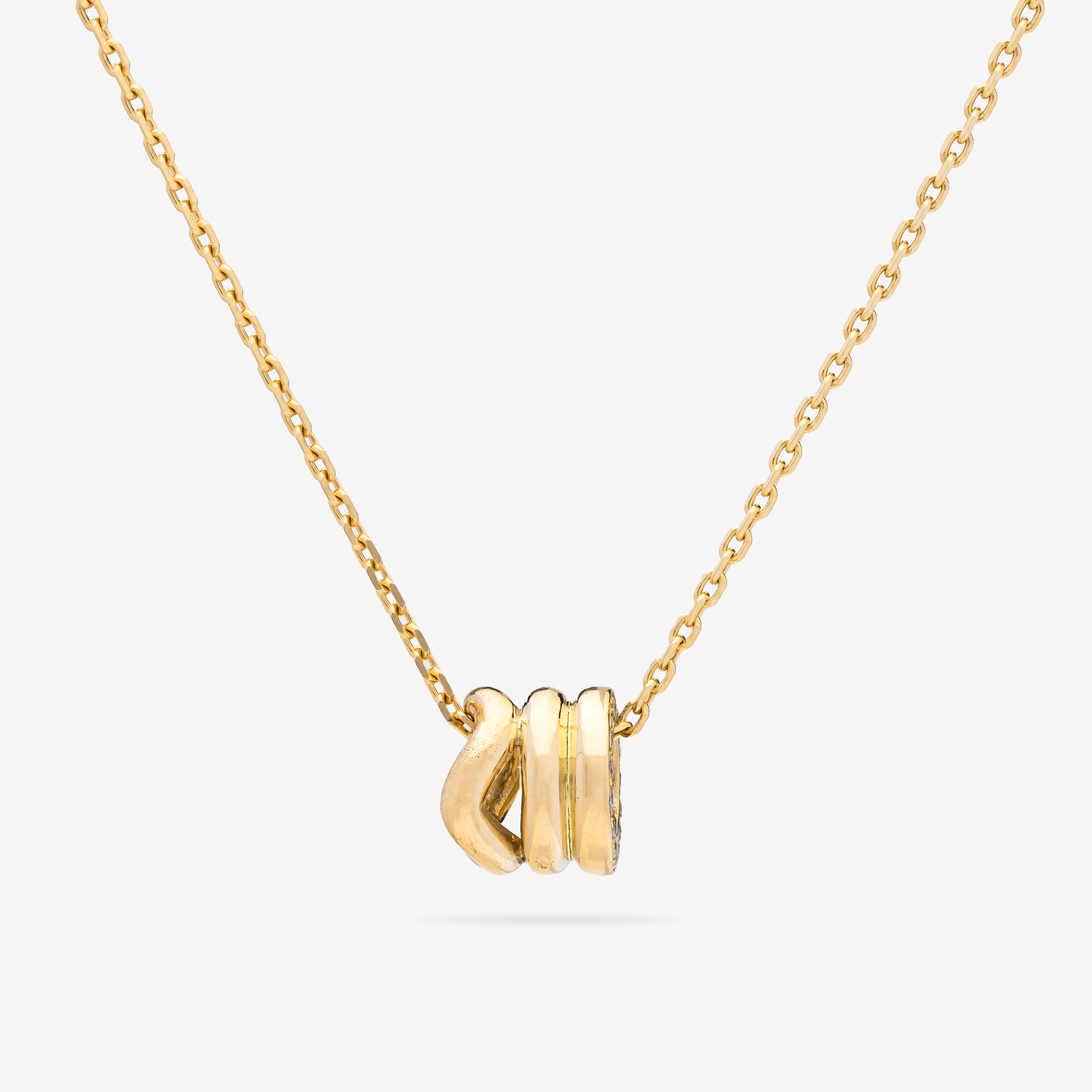 Necklace Pend 3 Rangs Diamonds Yellow Gold