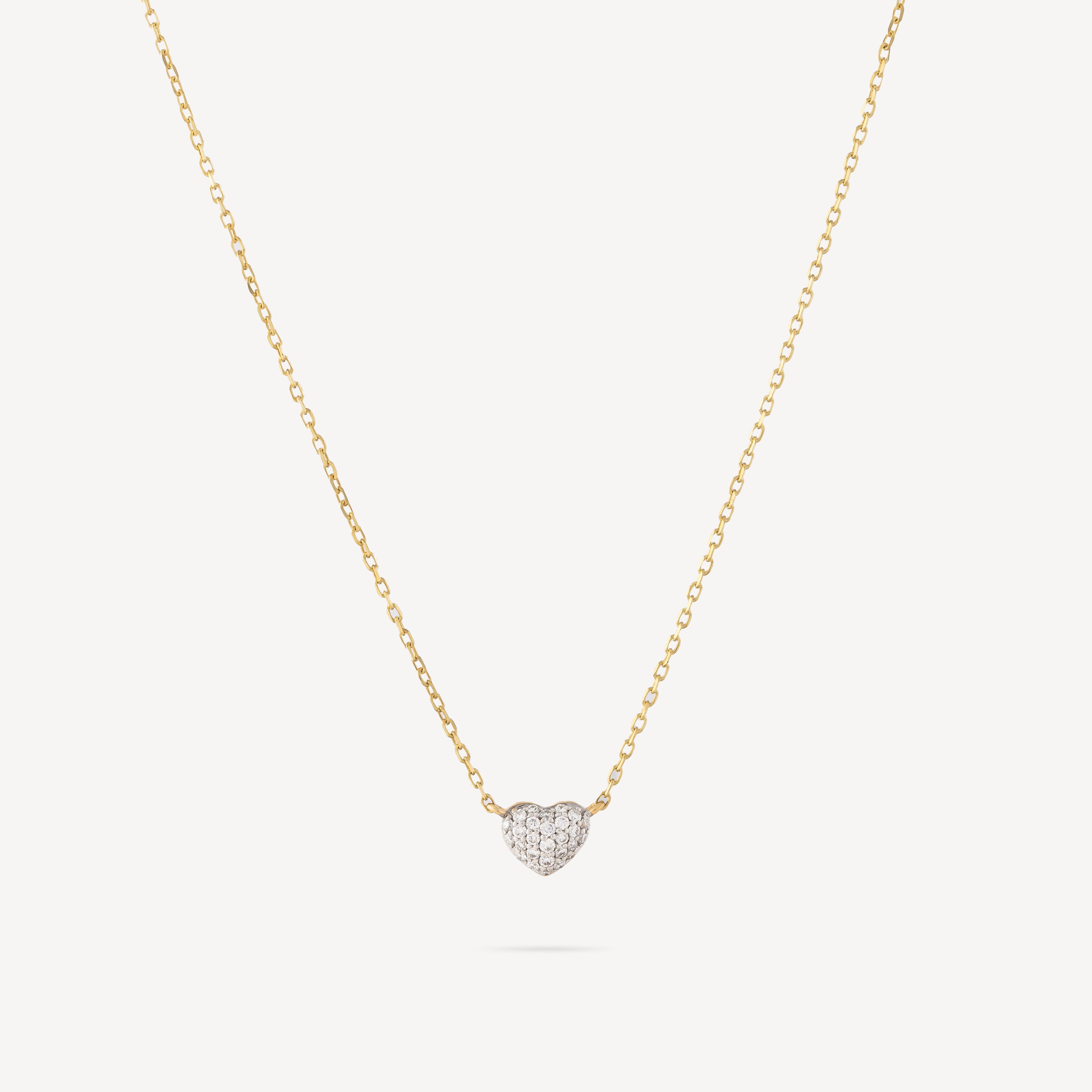 Heart Solitary gold diamond necklace