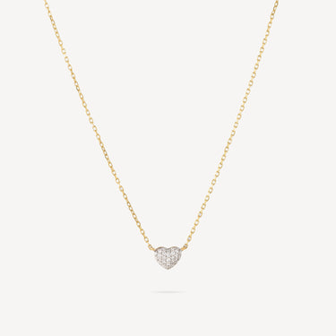 Heart Solitary gold diamond necklace