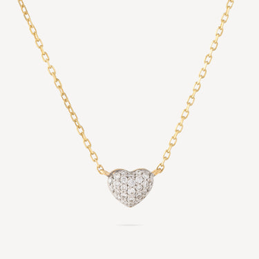 Heart Solitary gold diamond necklace