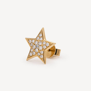 Yellow Gold Diamond Star Earring