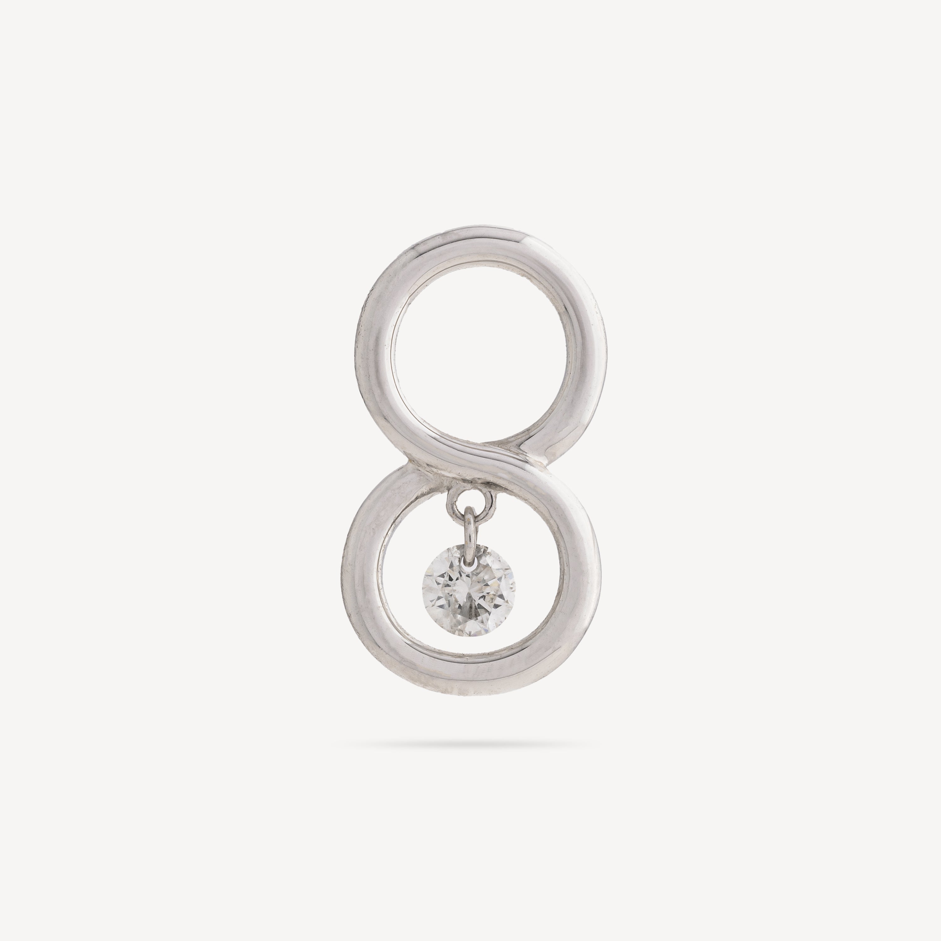 Piercing Stud Mini Eight White One Diamond