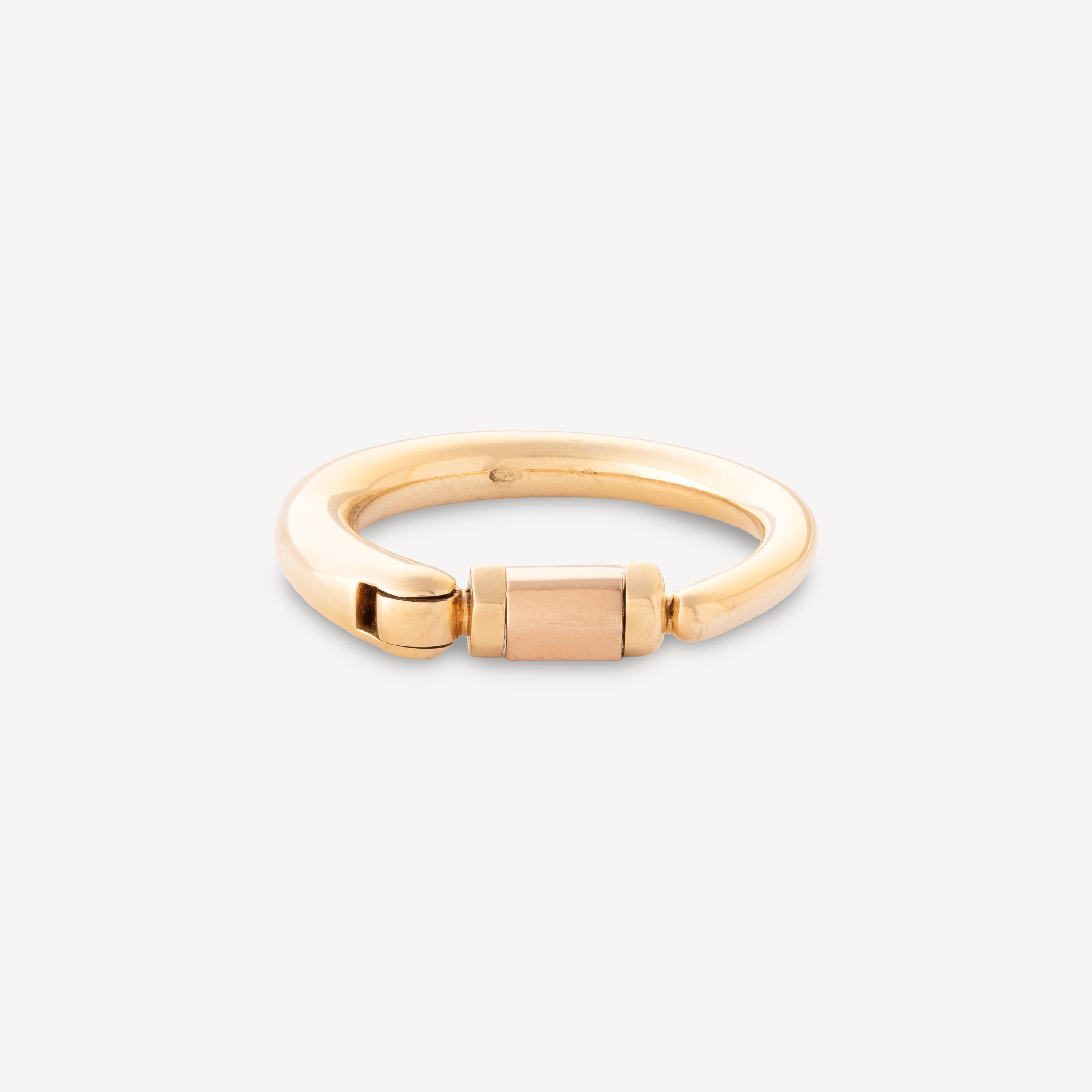 Ring Mine Yellow Gold Hexagon Screw Rose Gold