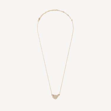 Shaka Pavé Yellow Gold Necklace