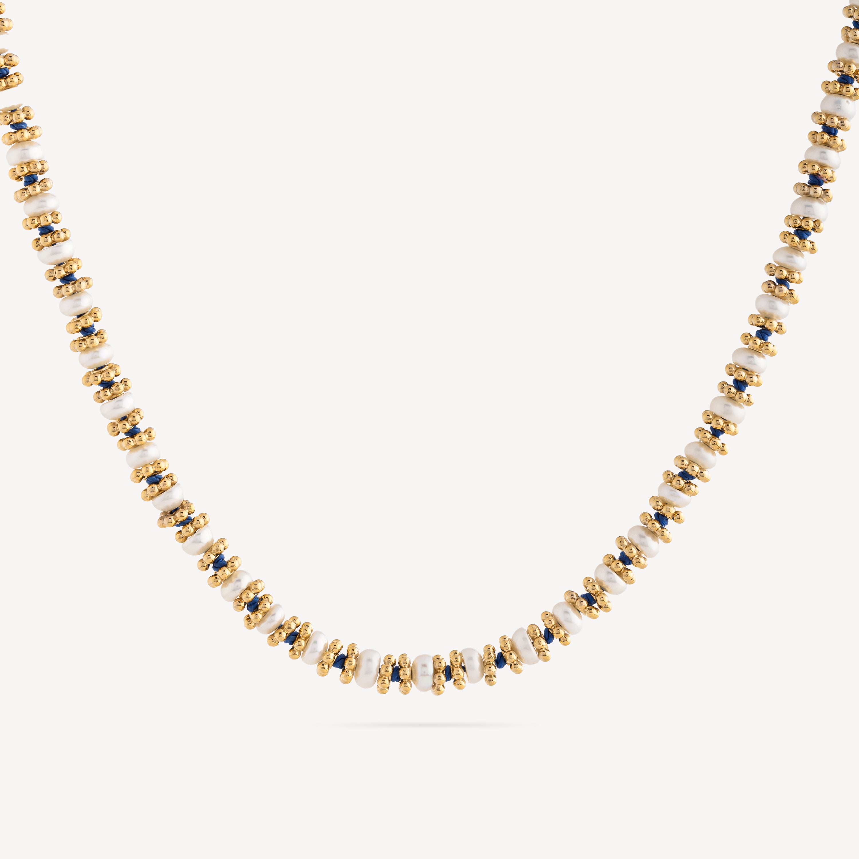 Big Kamala Pearl Necklace Gold Plate