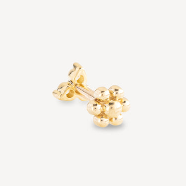 Stud Earring Diamond Trinity Threaded Yellow Gold