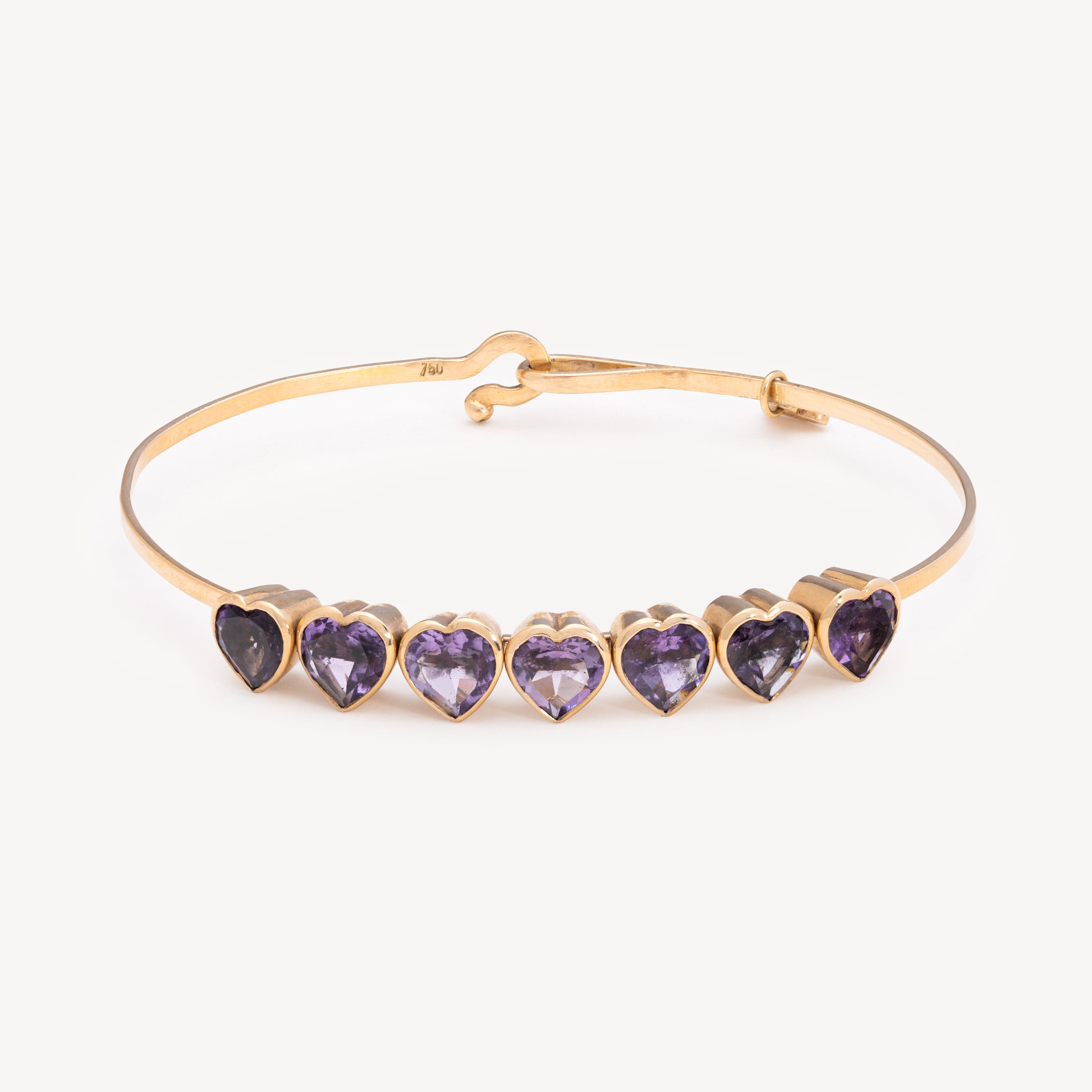 Amethyst Heart Bracelet