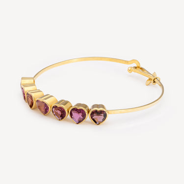 Pink Tourmaline Hearts Bracelet