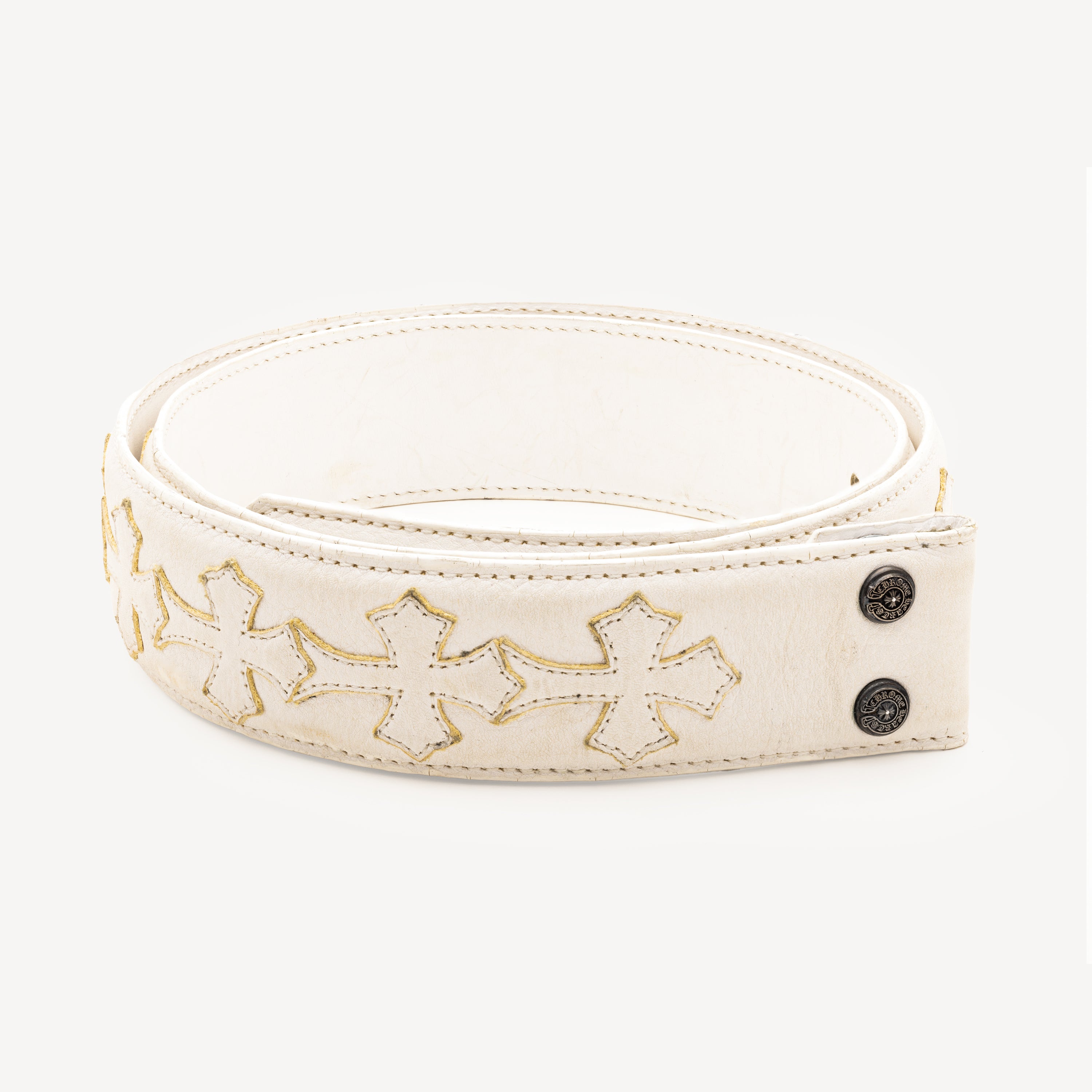 White Leather Cross Belt