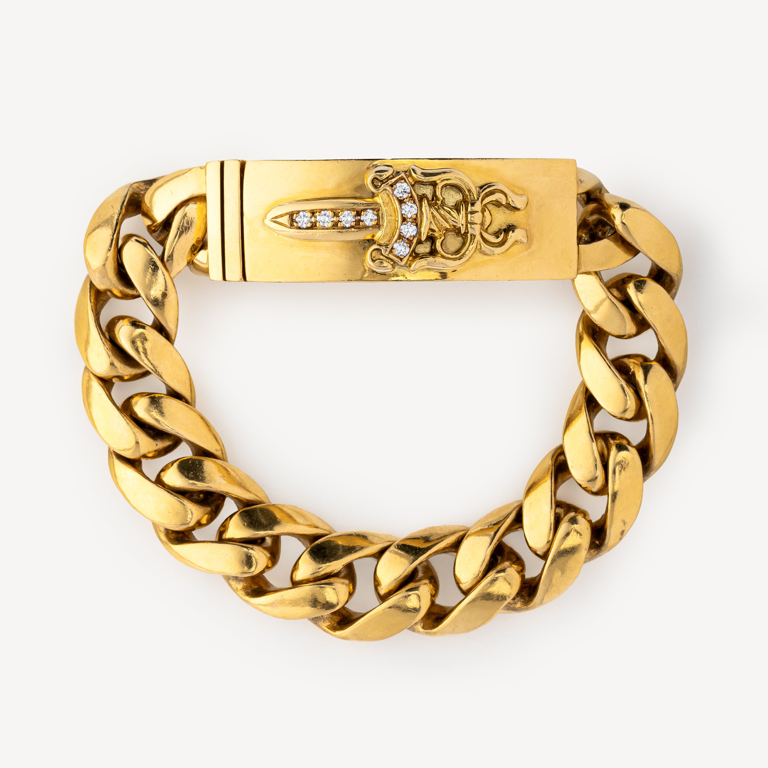 Gold and diamonds bracelet Cross clasp