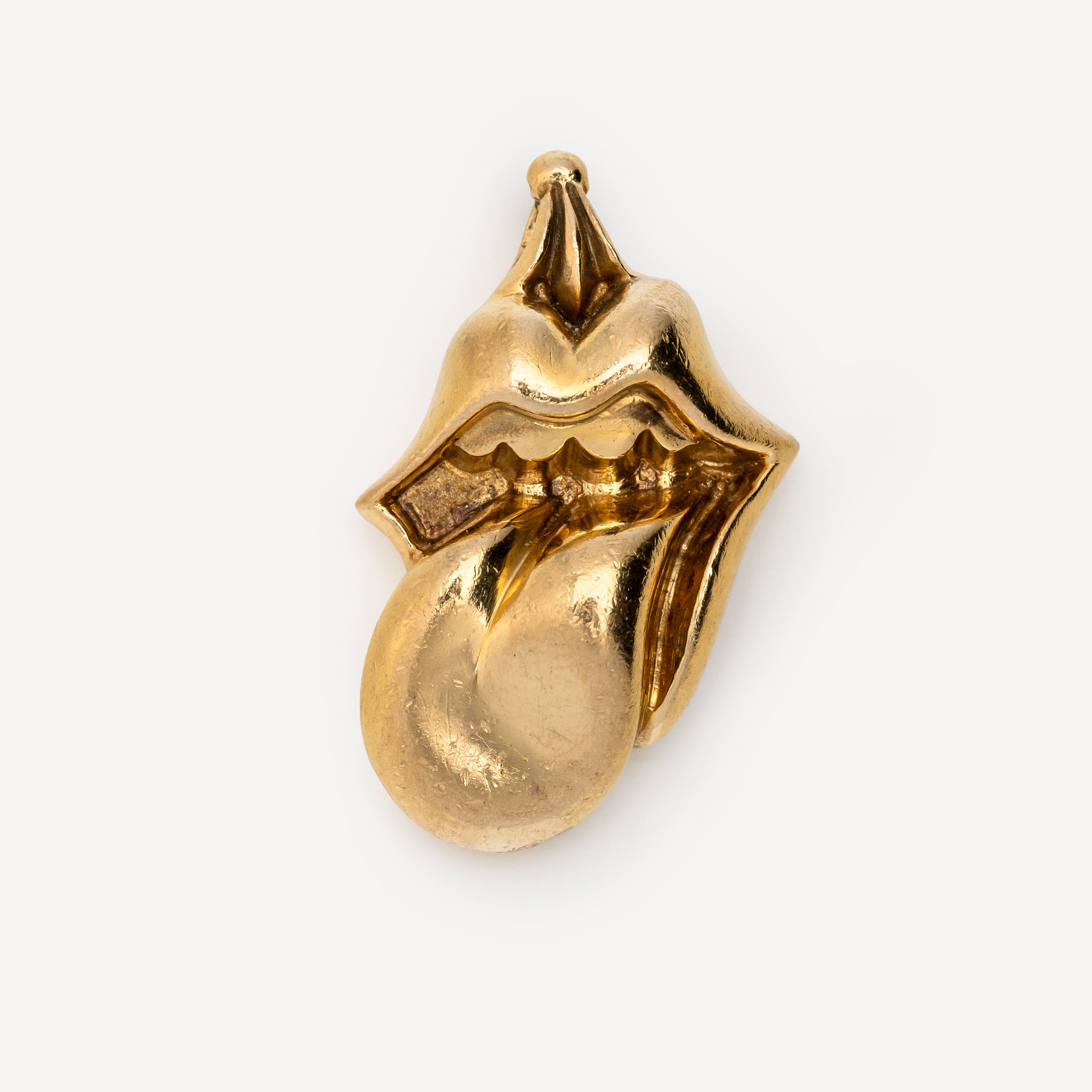 Gold Rolling Stones pendant