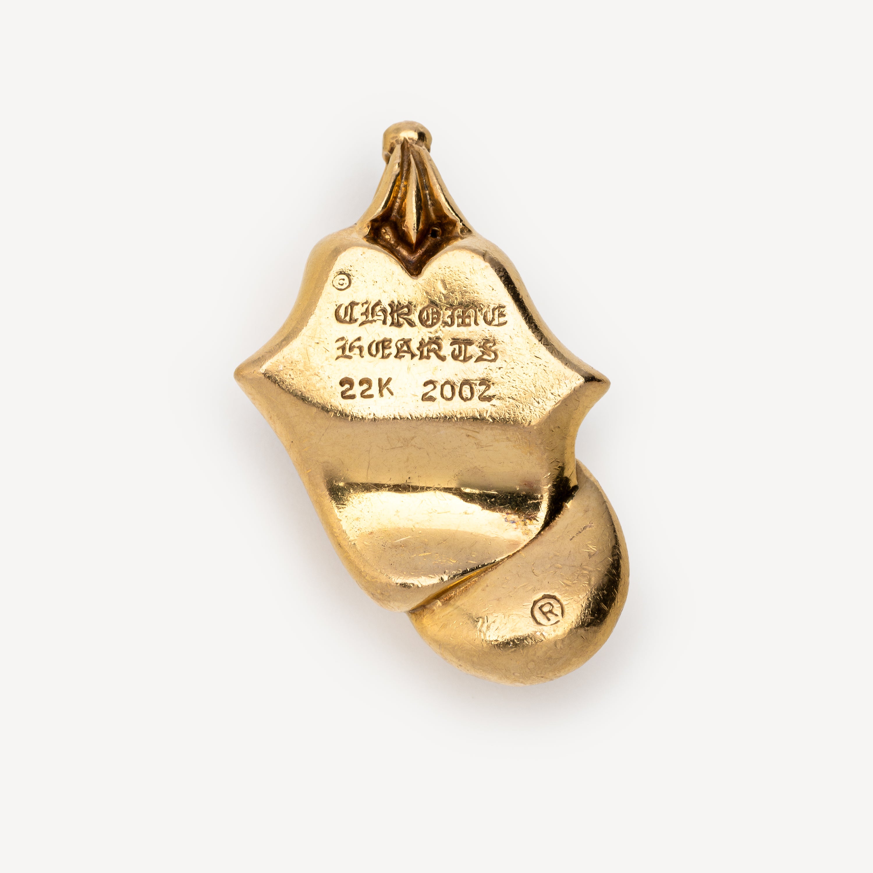 Gold Rolling Stones pendant