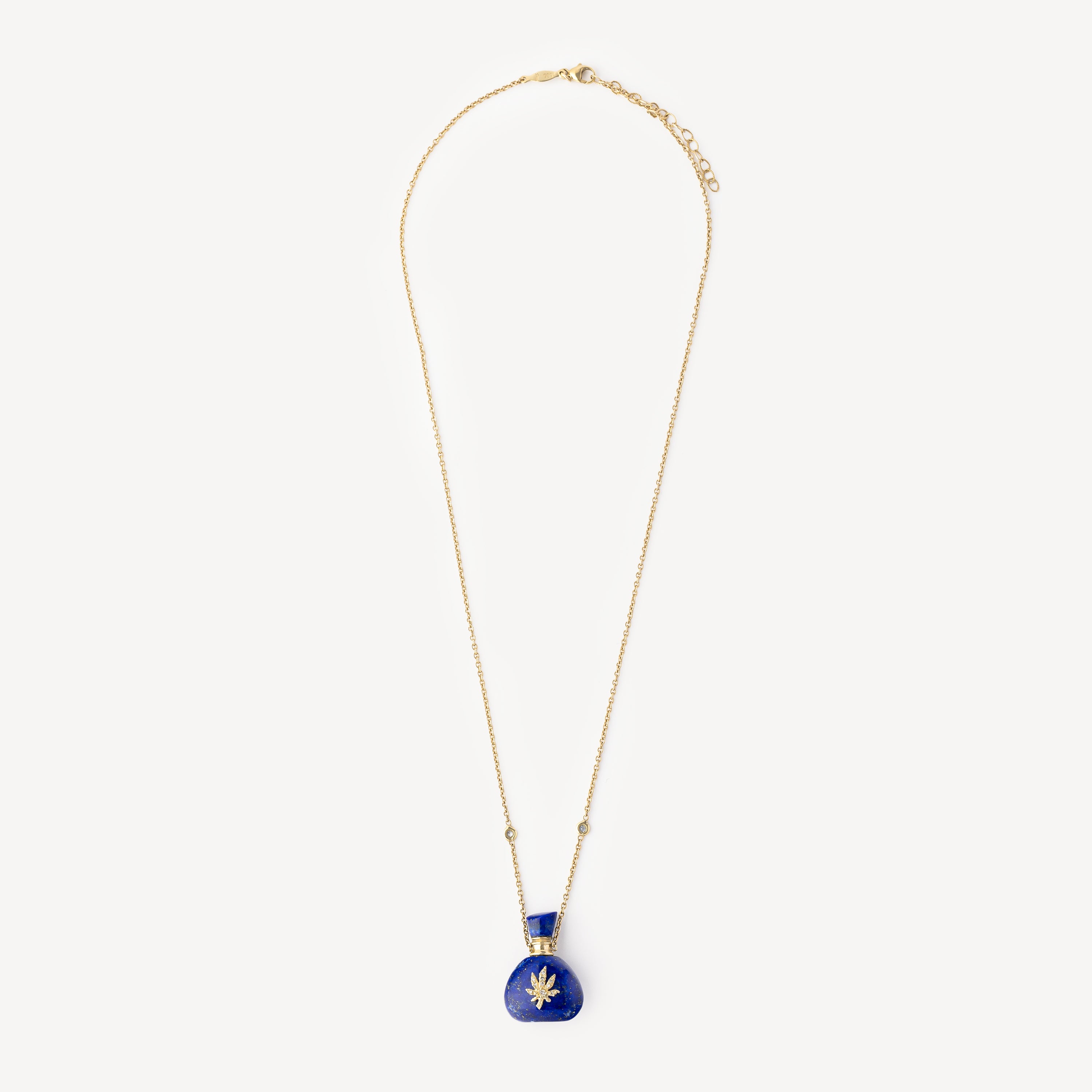 Necklace Sweat Leaf Lapis Potion Bottle