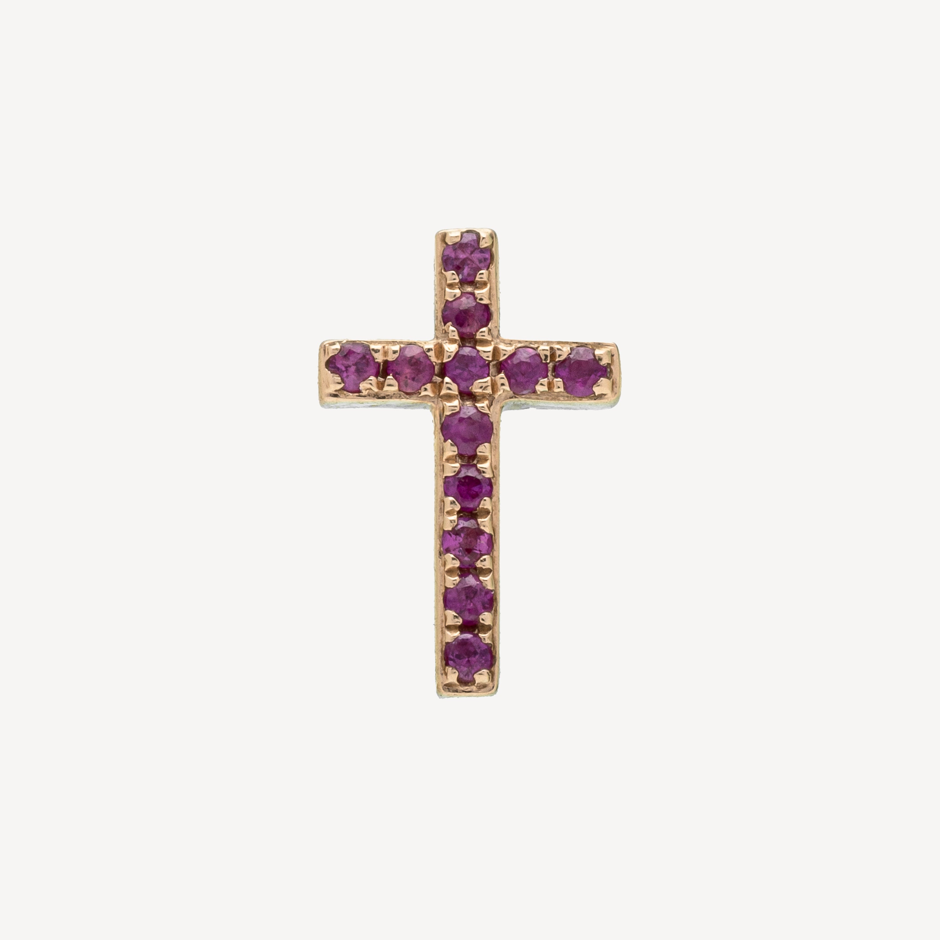 Stud d'Oreille Ruby Cross