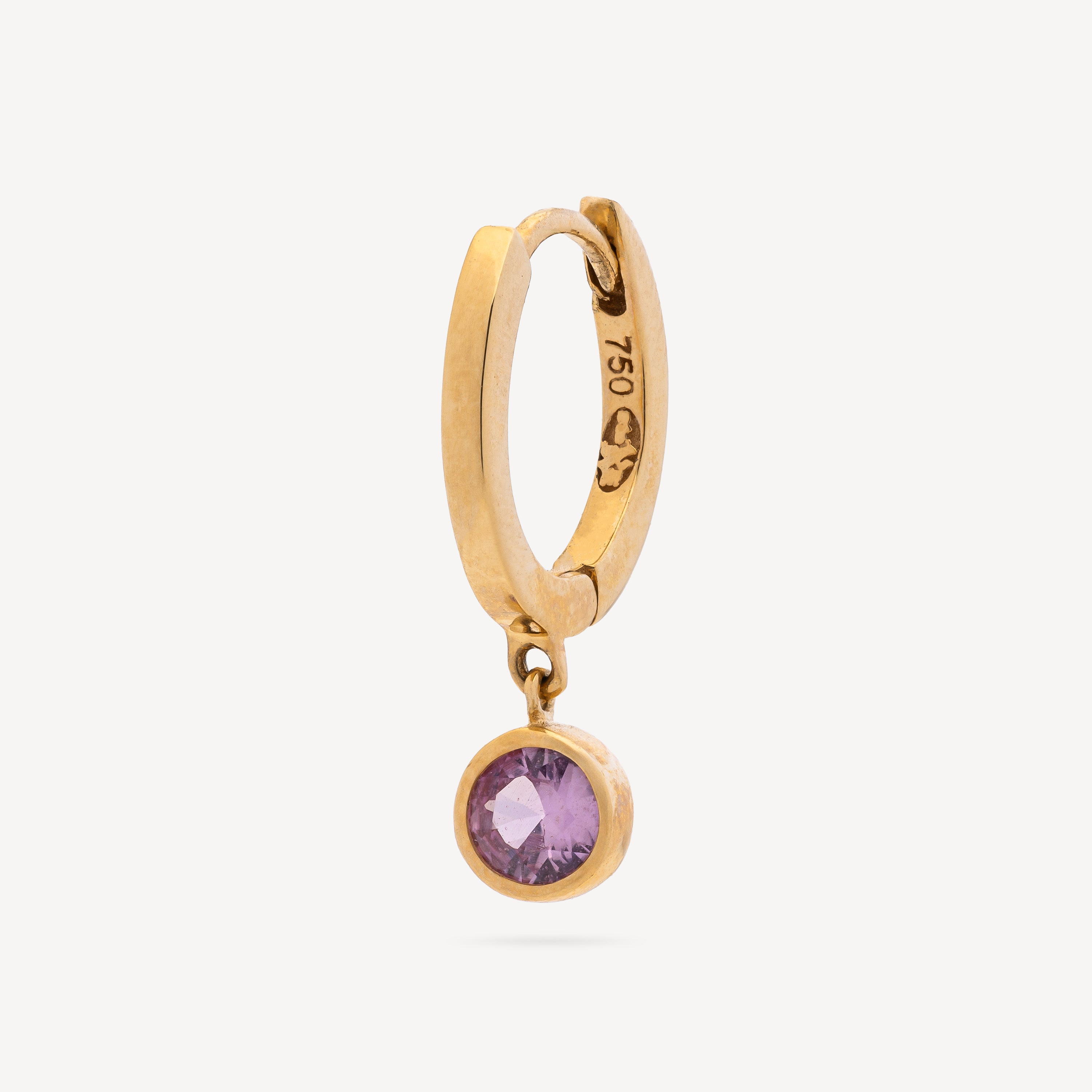 Hoop Pink Sapphire Gold