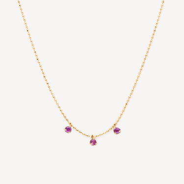 Triple Pink Sapphires Necklace