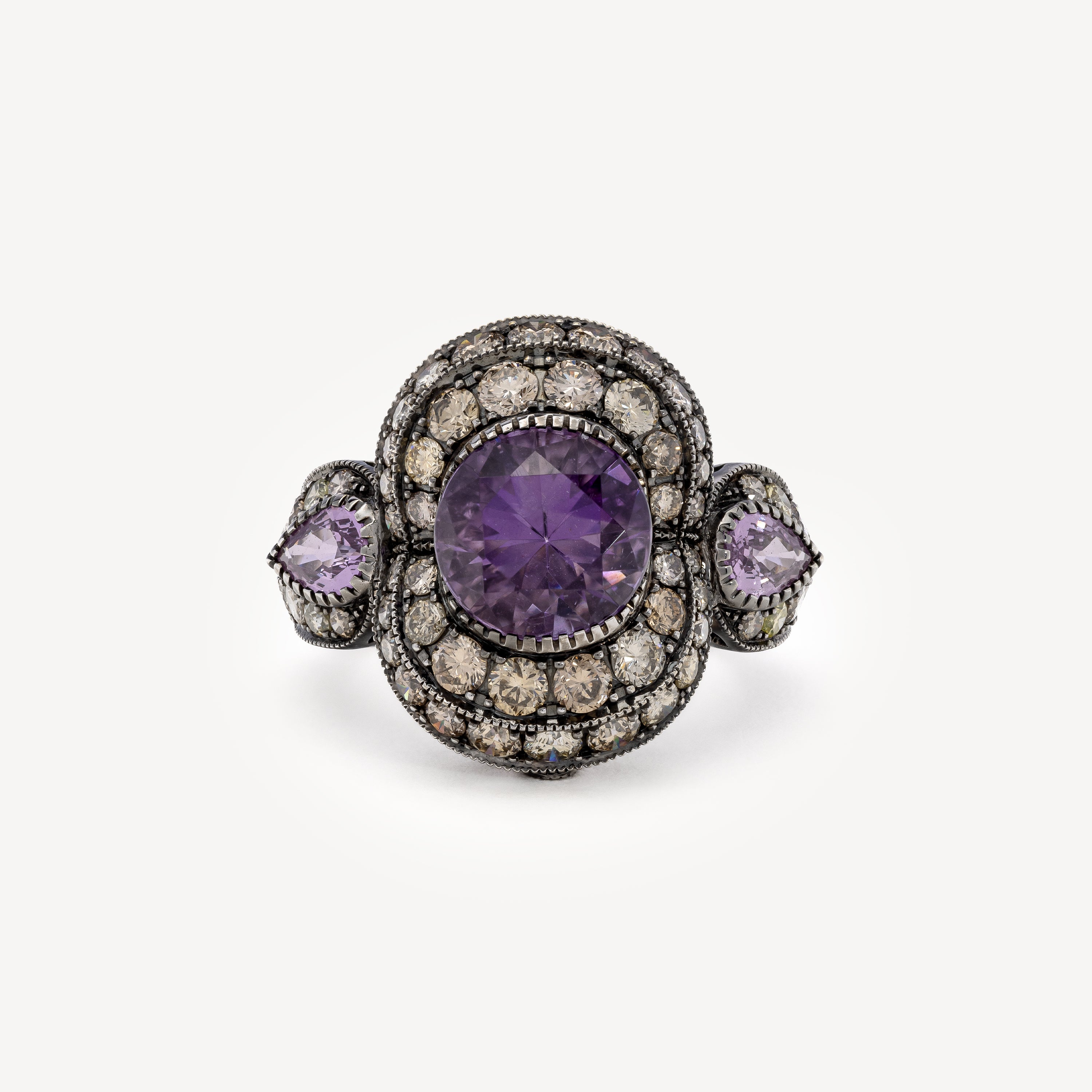 White Gold Amethyst Ring