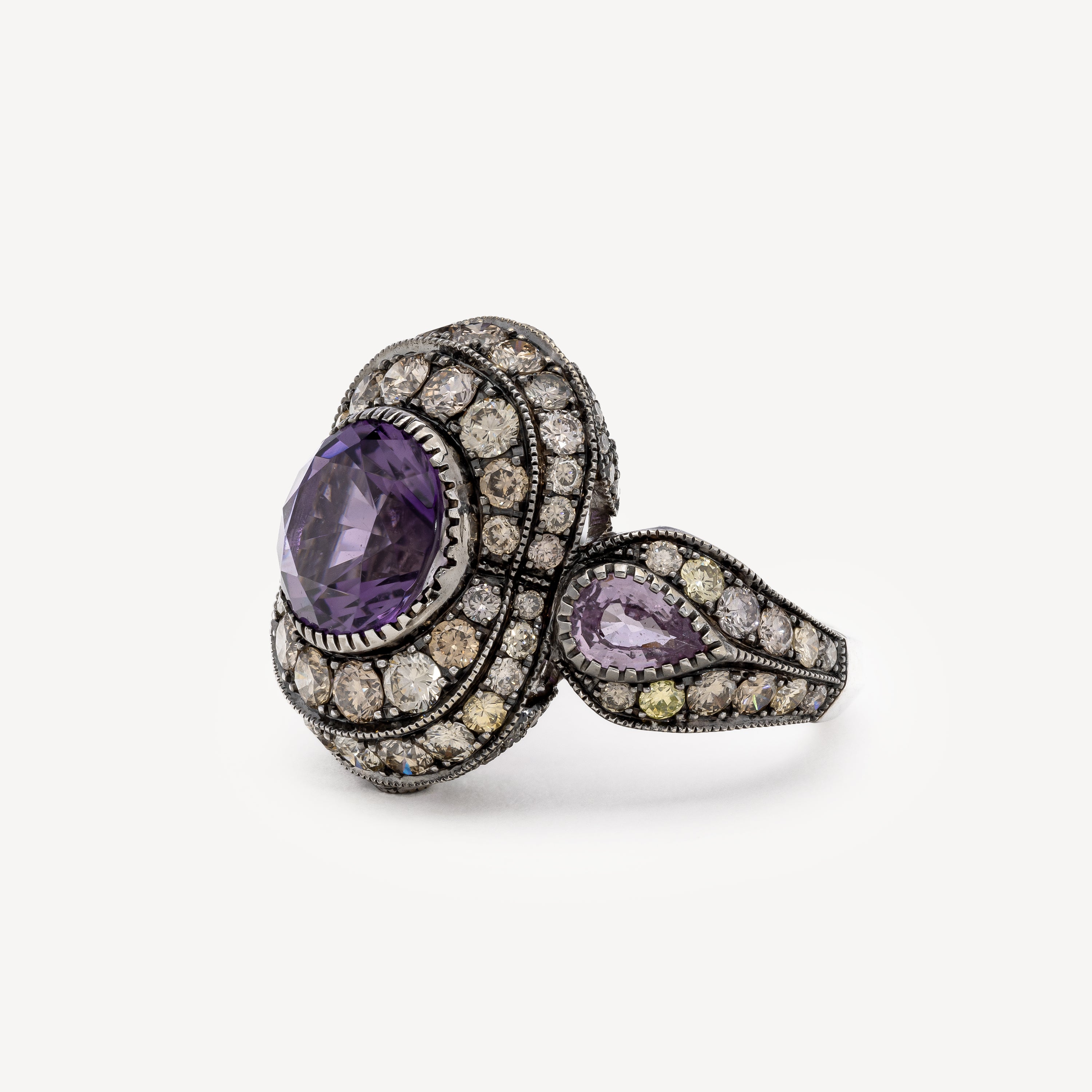 White Gold Amethyst Ring