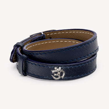 Aum Blue Leather Strap