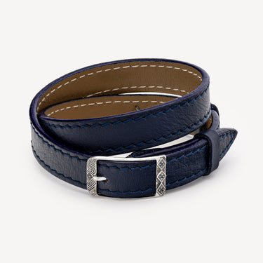 Aum Blue Leather Strap