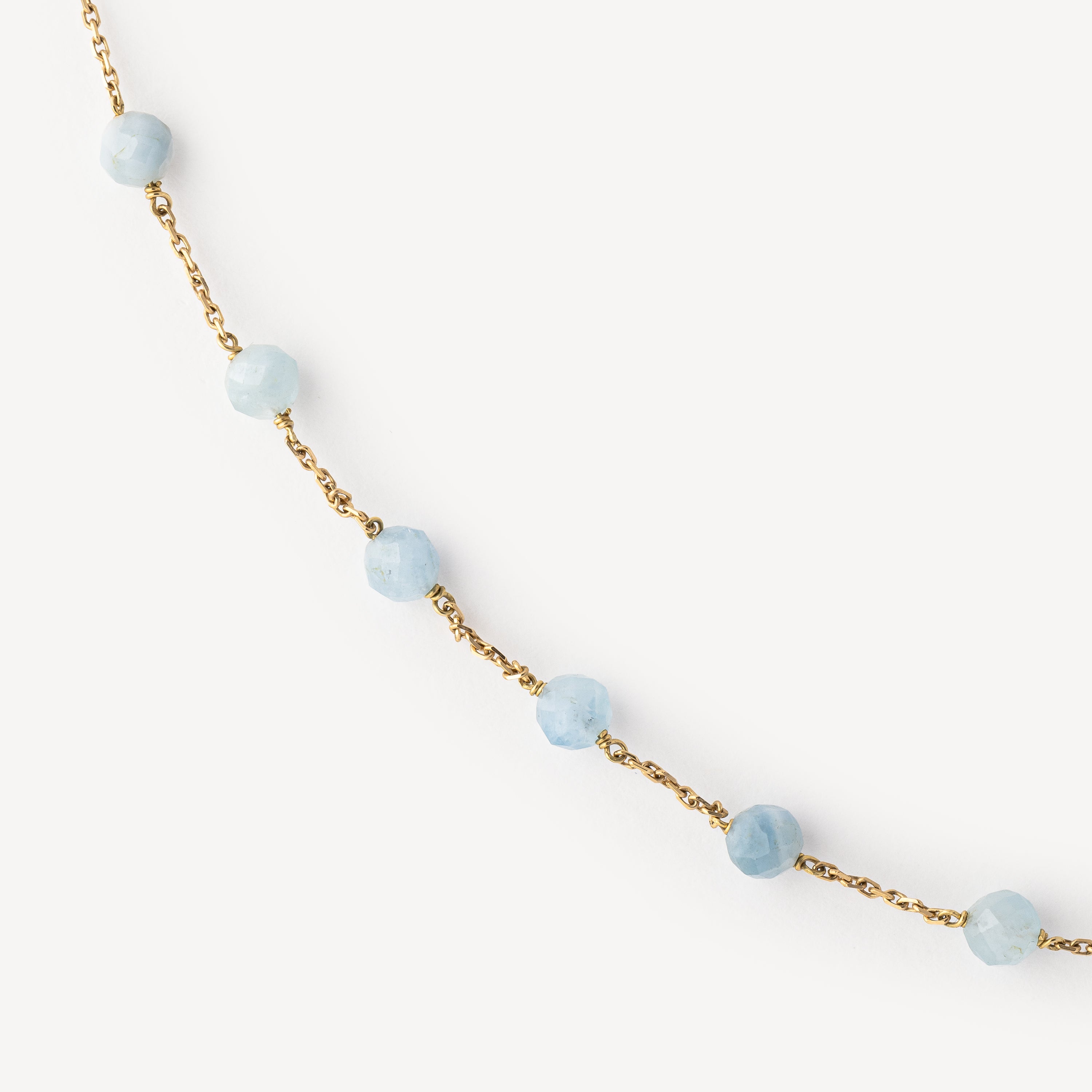 Aquamarine necklace Yellow gold