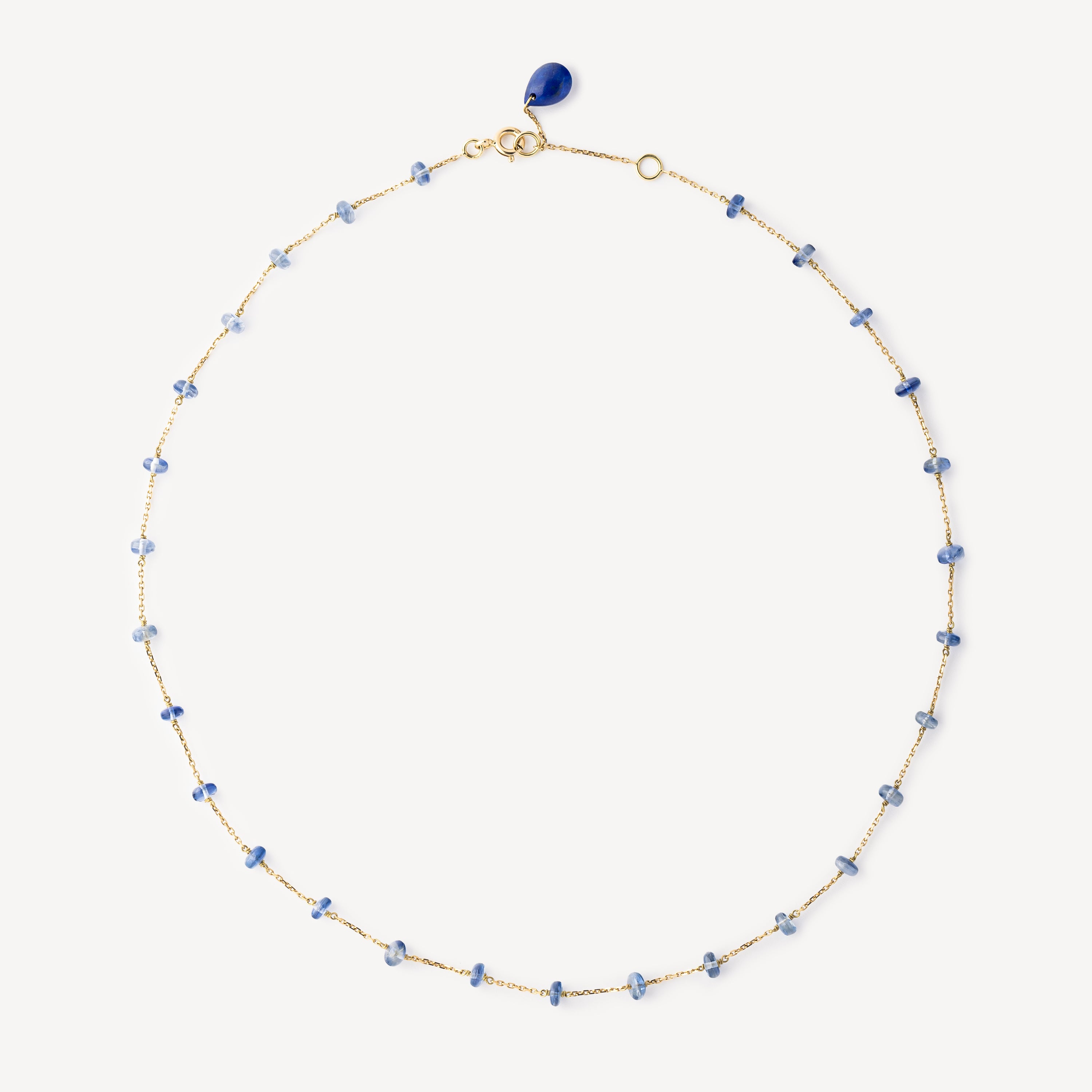 Yellow gold sapphire necklace