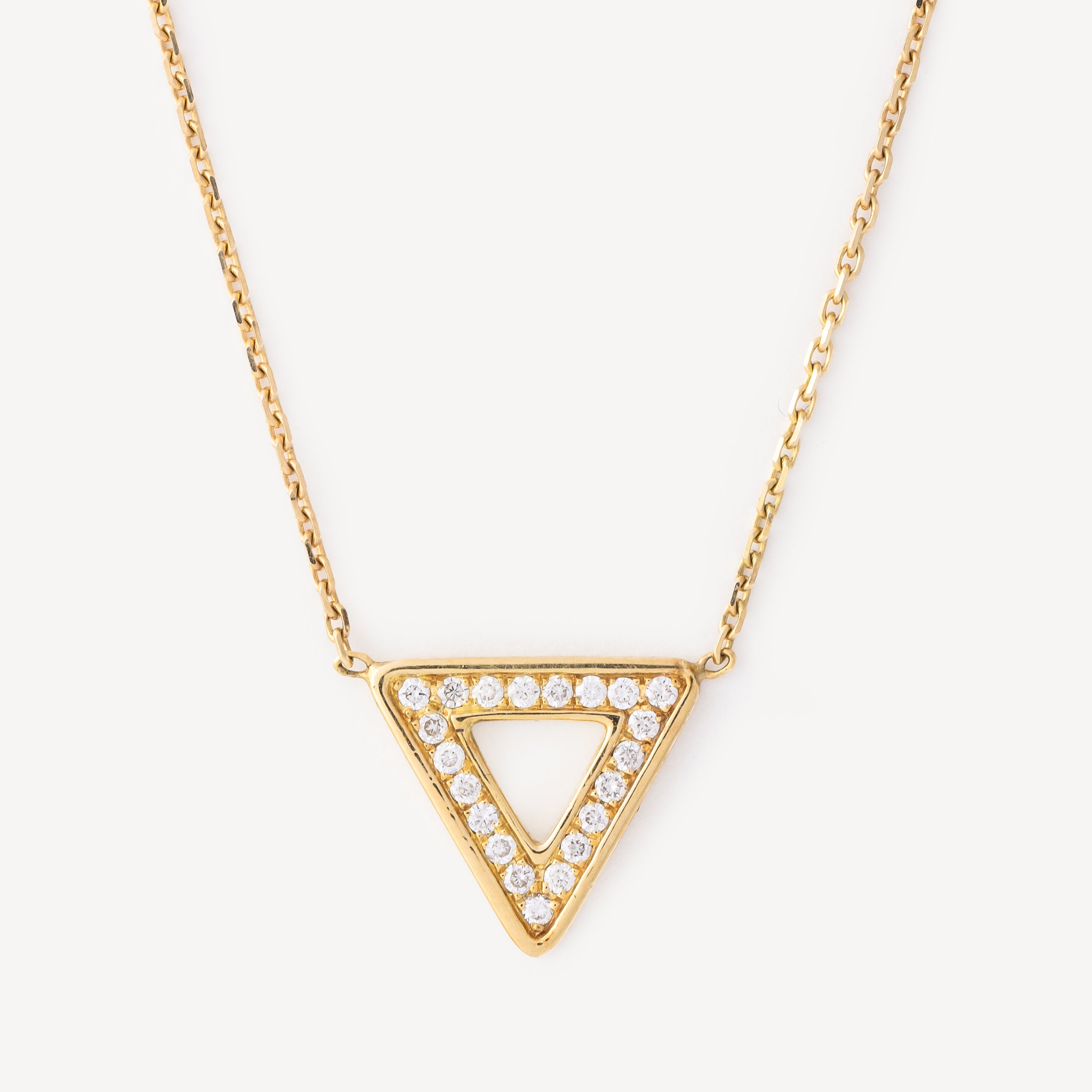 Gold Diamond Triangle Necklace