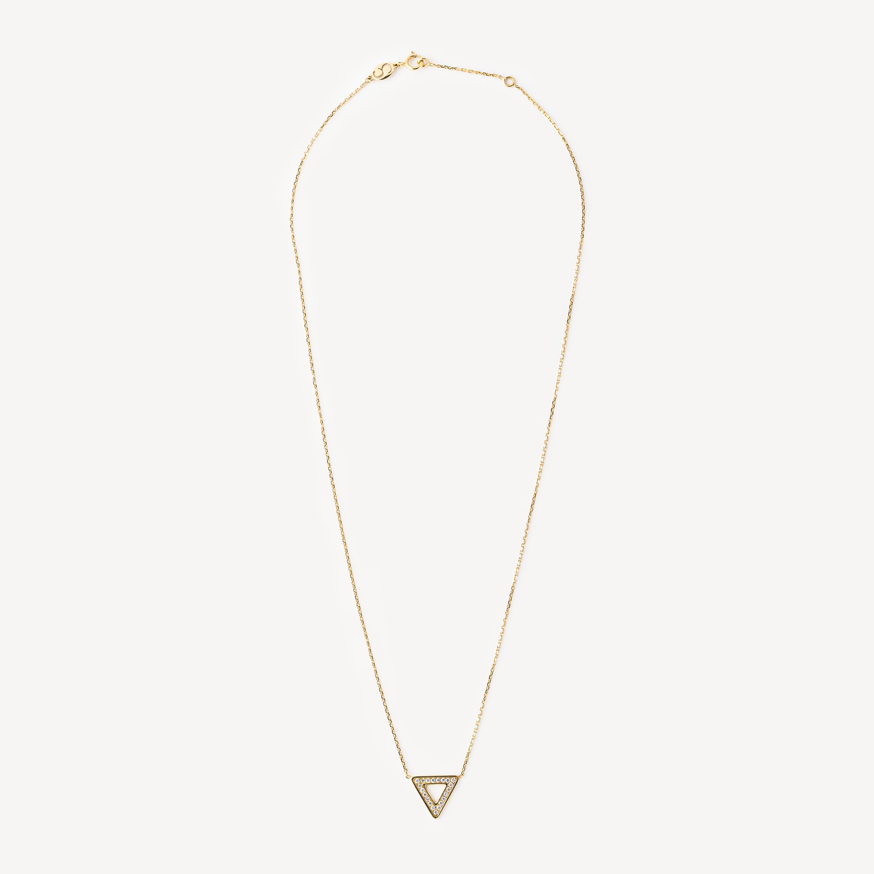 Gold Diamond Triangle Necklace