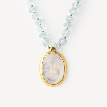 Moonstone Face Double Tour Necklace