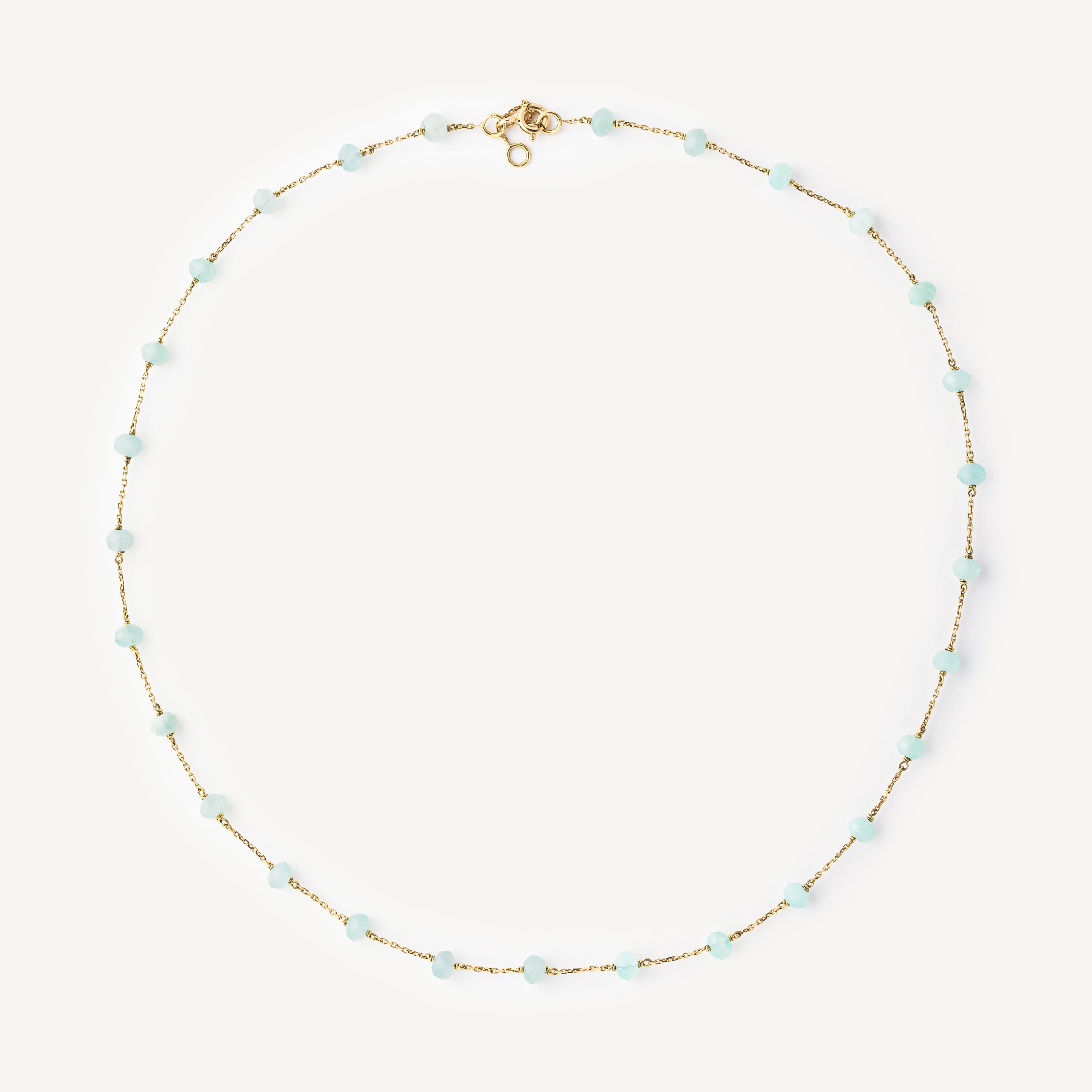 Amazonite yellow gold necklace