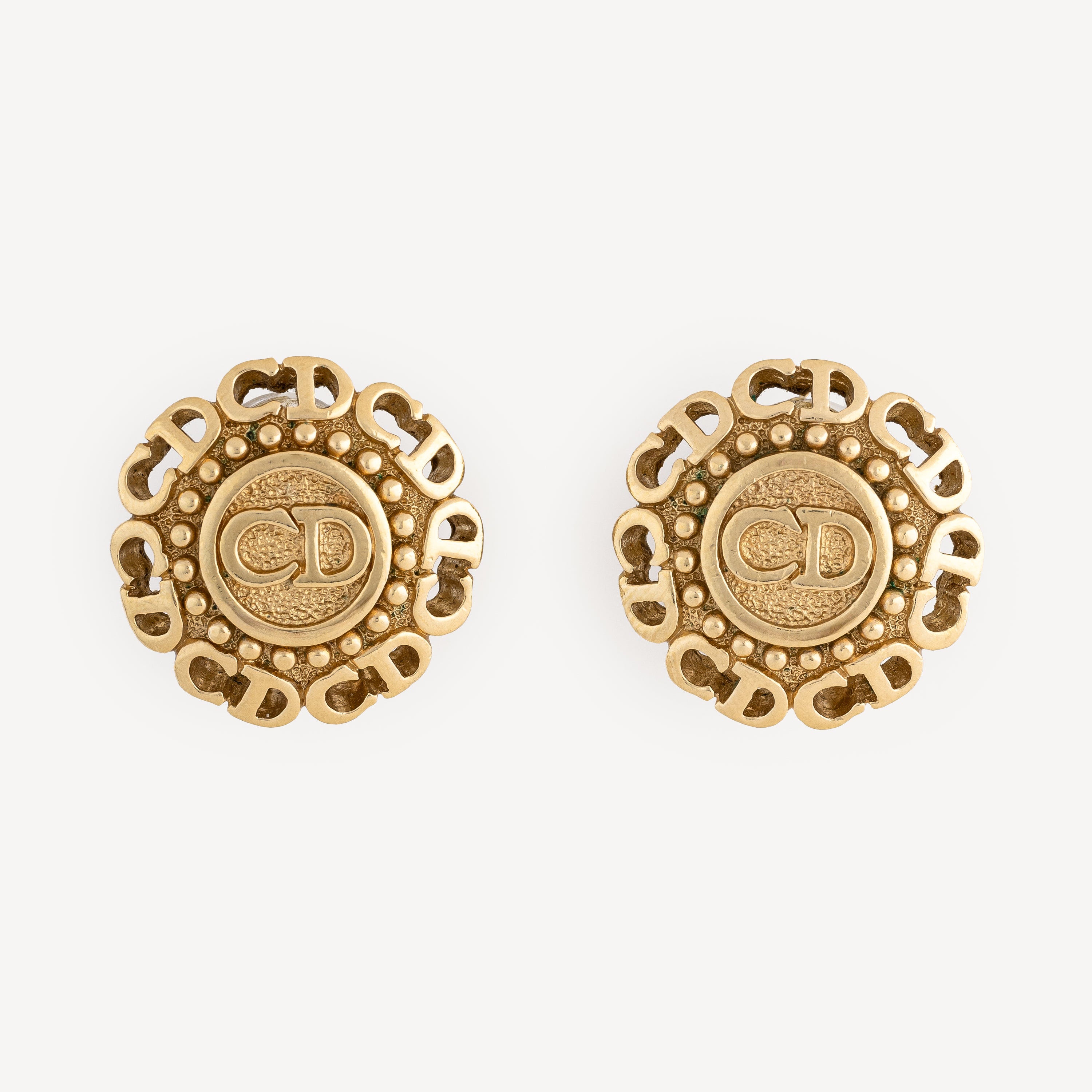 Dior Logo Round Earrings