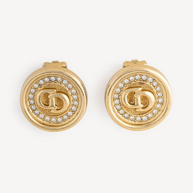 Dior Logo Round Earrings