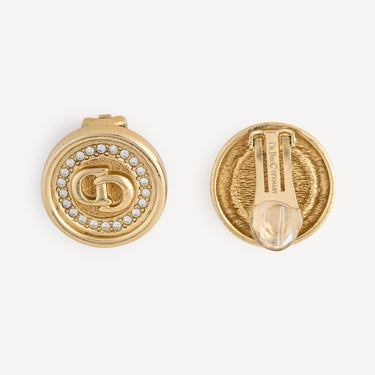 Dior Logo Round Earrings