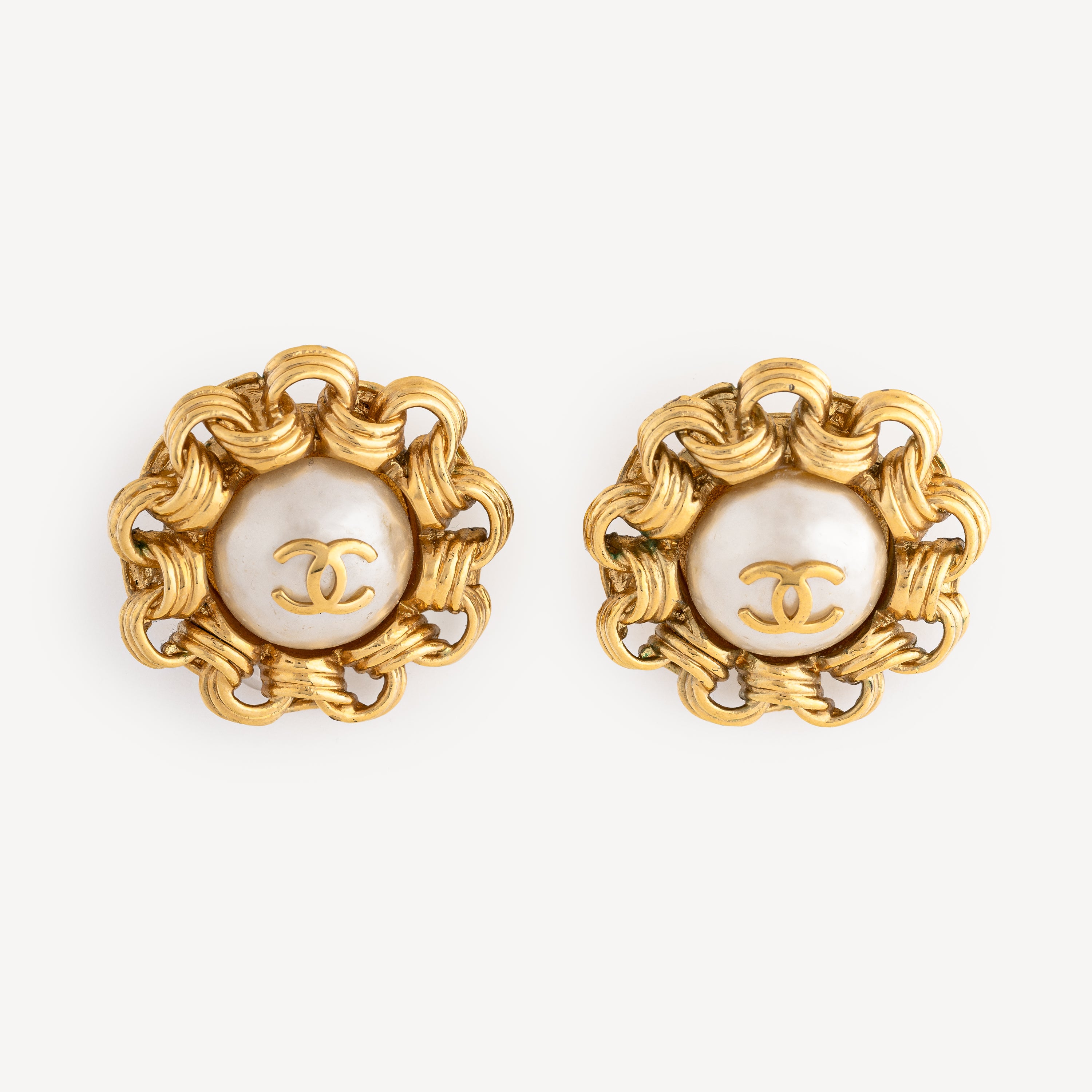 Pearl and Logo Earrings