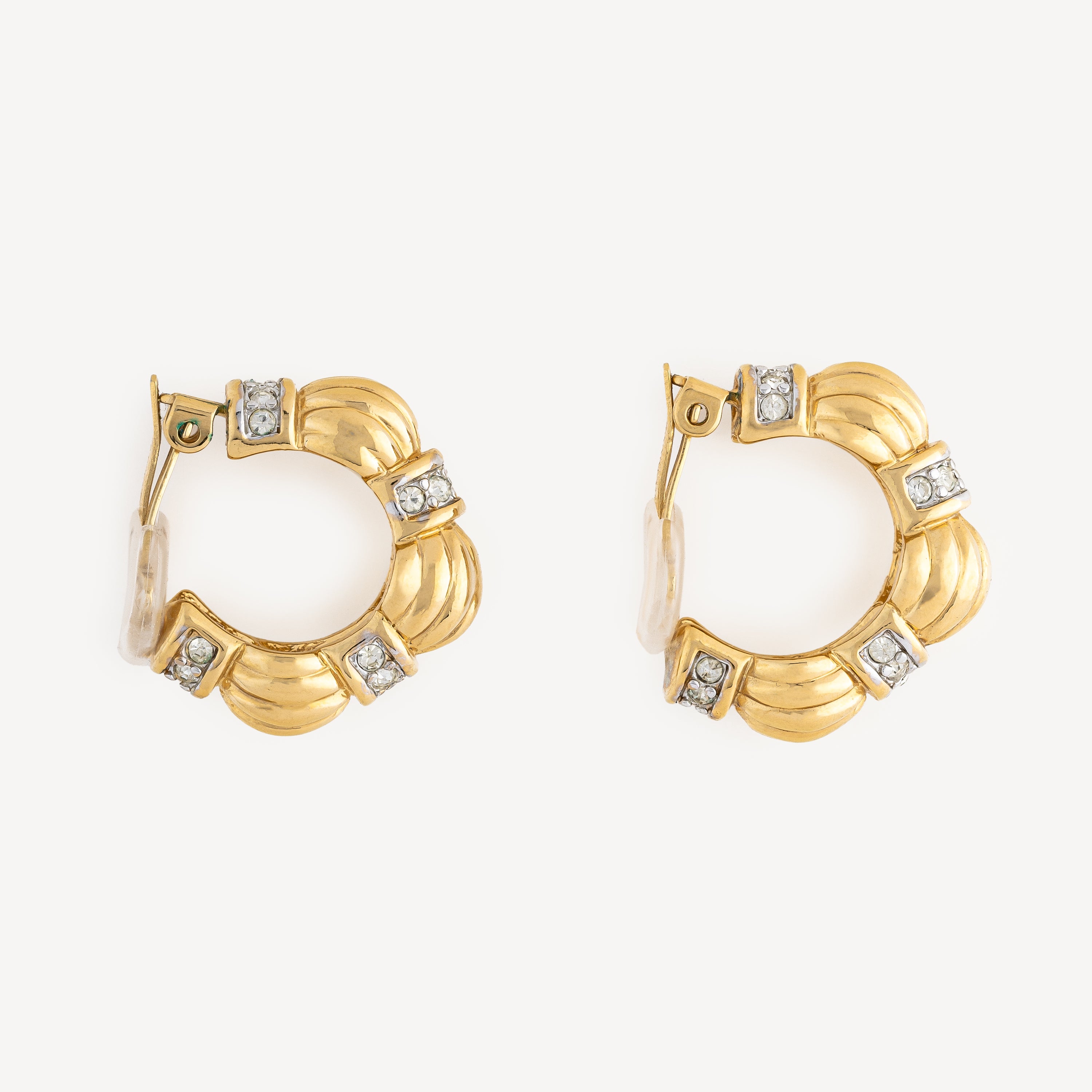 Strass Gold Creole Earrings