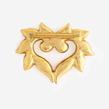 Gold Heart Brooch