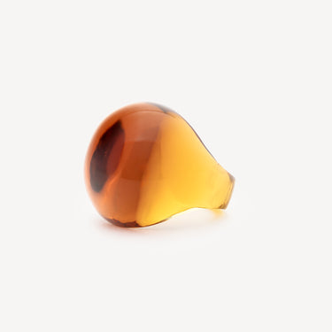 Cabochon Crystal Amber Ring